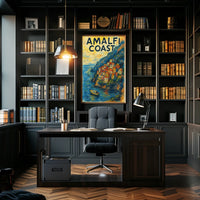 Amalfi Coast Poster Wall Art 18x24 Travel Decor Coastal View