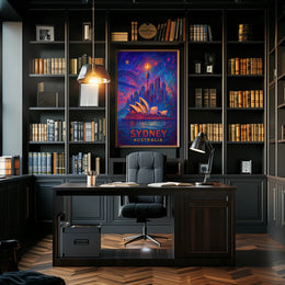 Sydney Opera House Vibrant Artistic Poster Print