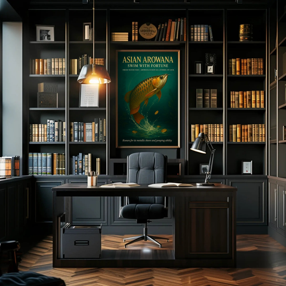 Asian Arowana Swim with Fortune Poster