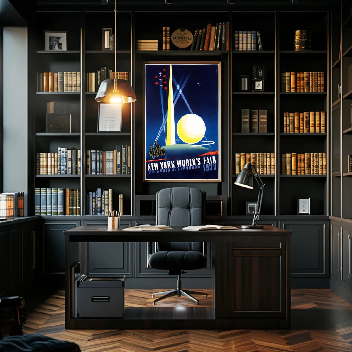 New York Worlds Fair Cityscape Poster Retro Wall Art