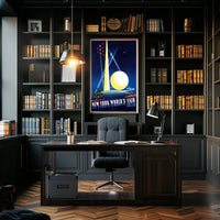 New York Worlds Fair Cityscape Poster Retro Wall Art