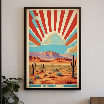 Buckeye Arizona American Scene Art Vintage Travel Poster