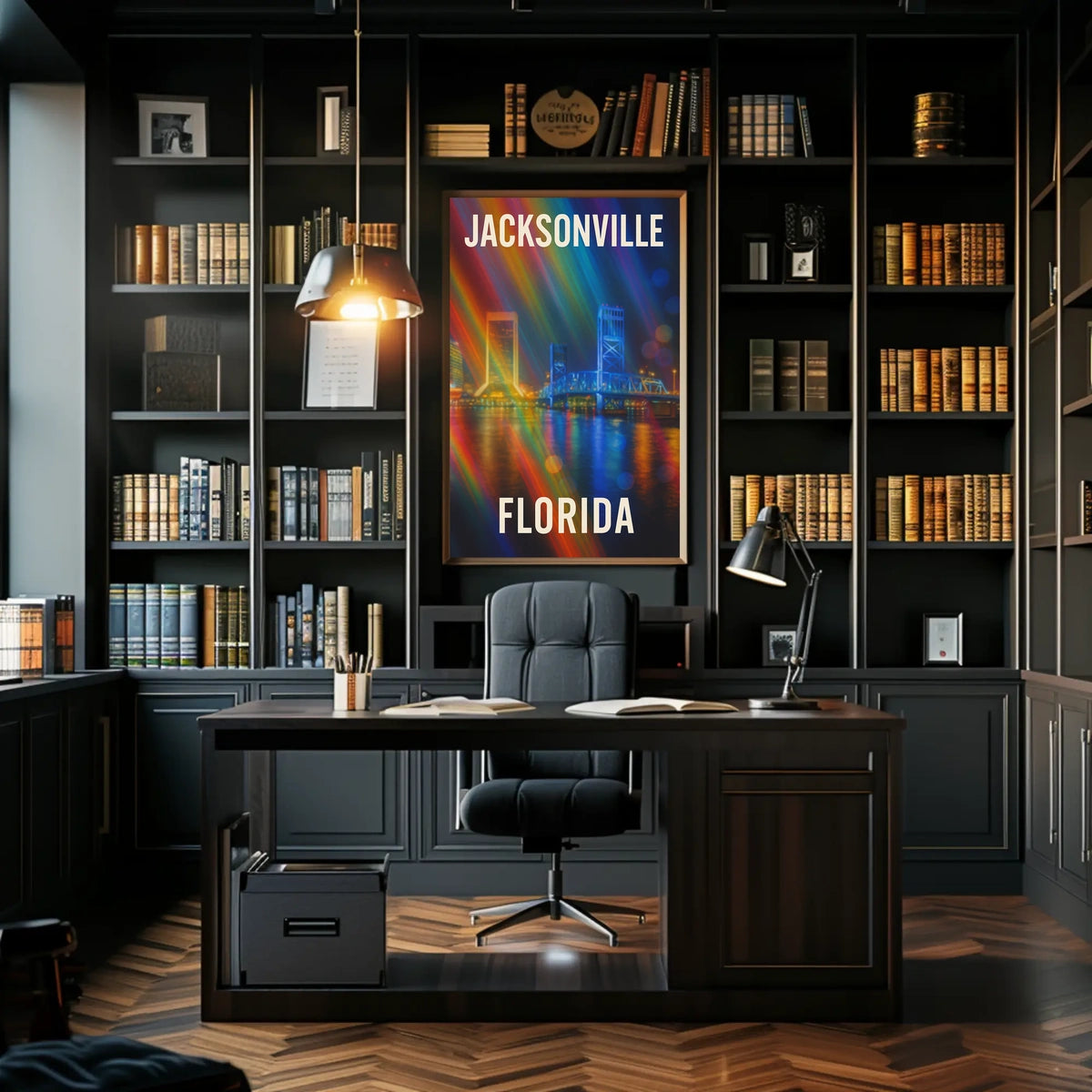 Jacksonville Cityscape Photo Realism Wanderlust Poster