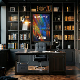 Jacksonville Cityscape Photo Realism Wanderlust Poster