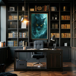 Mystical Black Cat Art Print Poster for Home Decor PosterGoat
