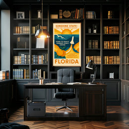 Florida's Vibrant Tribute: Retro Travel Poster