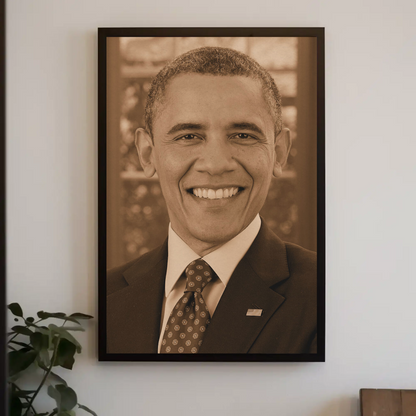 Barack Obama 44th President Sepia Photo