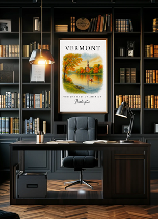 Vermont, Burlington Signature Series Vintage Travel Poster