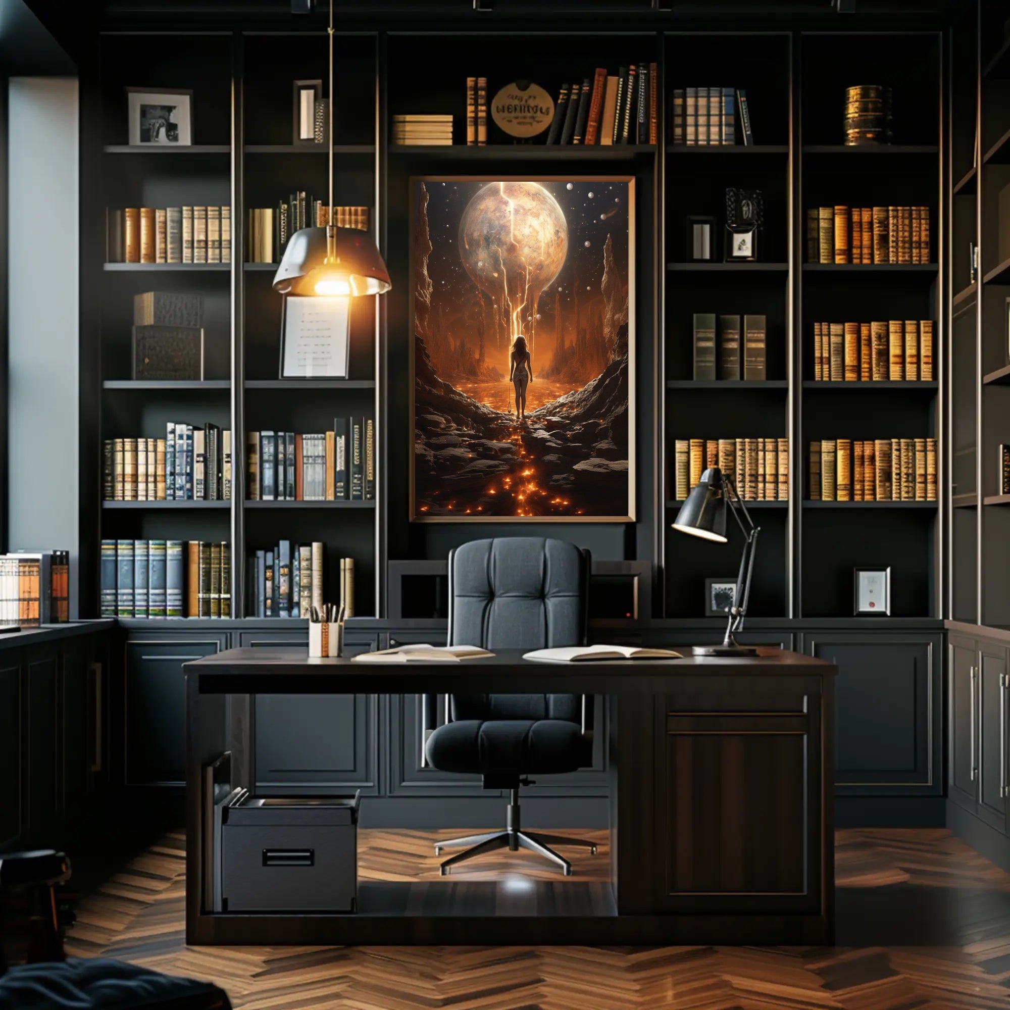 Mystical Realm of Exploration Futuristic Sci-Fi Poster