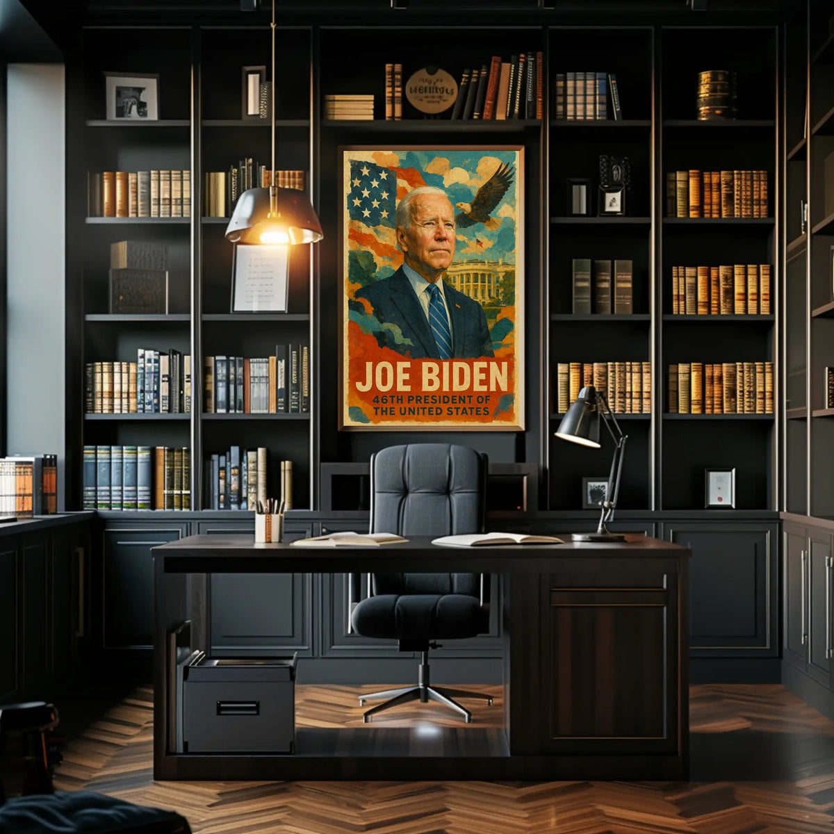 Joe Biden 46th President of the United States Layered Digital Collage Poster