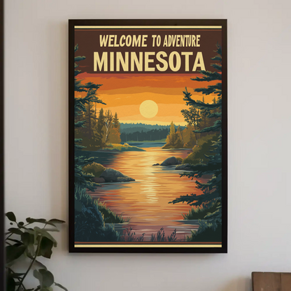 Welcome to Adventure - Minnesota Vintage Travel Poster