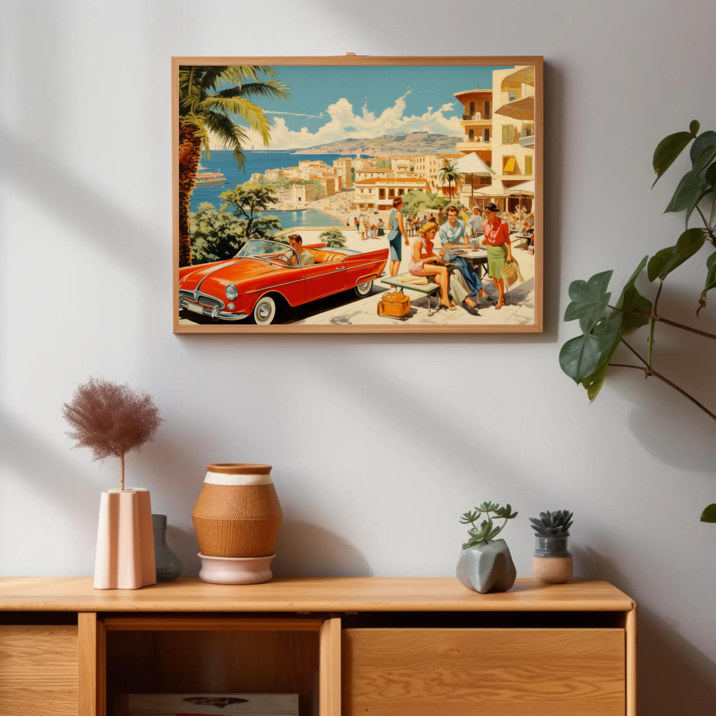 Mediterranean Coast Vintage Travel Poster