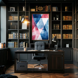 Geometric Abstract Patriotic Shapes Wall Art Poster
