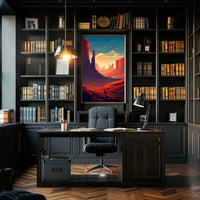 Desert Sunset Journey Poster PosterGoat