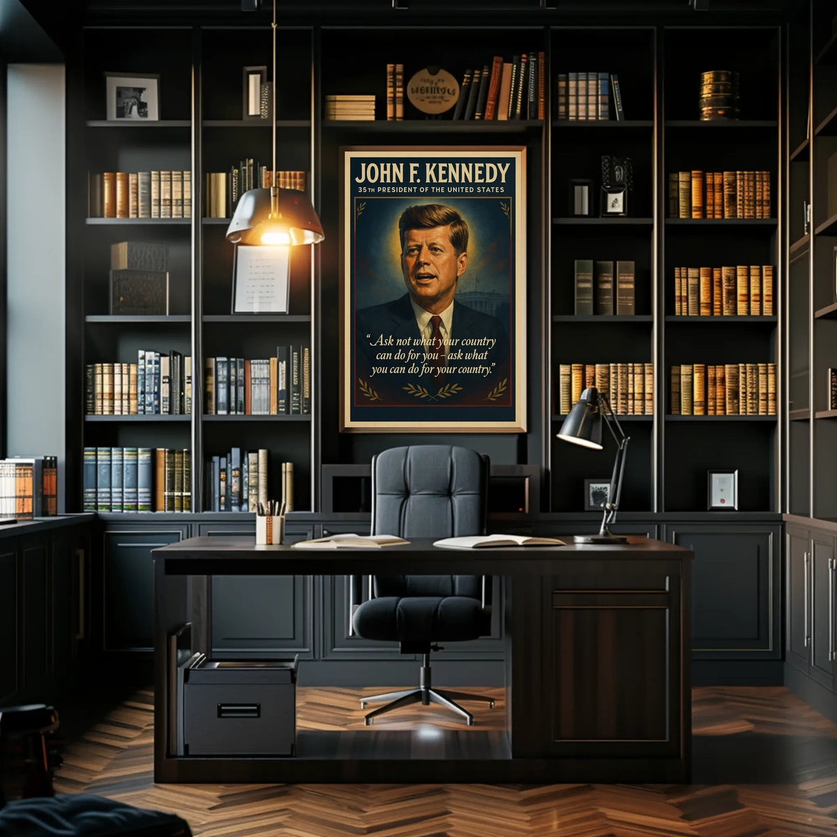 John F. Kennedy Vintage Inspirational Poster Art