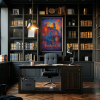 Amsterdam Surreal Art Poster: Vibrant Fantasy Scene