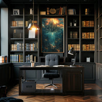 Fantastical Castle and Underwater City Fantasy Poster PosterGoat