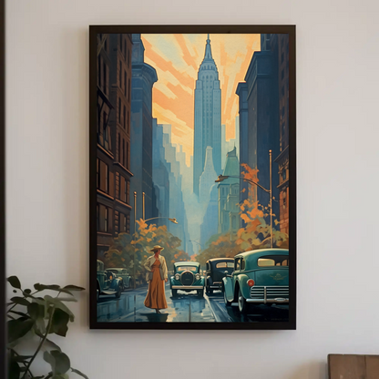 New York Empire Vintage Travel Poster