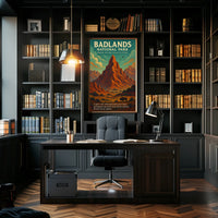 Badlands National Park Vintage Adventure Poster Print