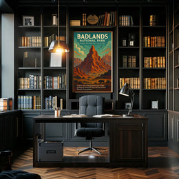 Badlands National Park Vintage Adventure Poster Print