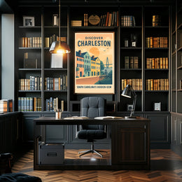 Charleston Travel Poster Vintage Coastal Wall Art