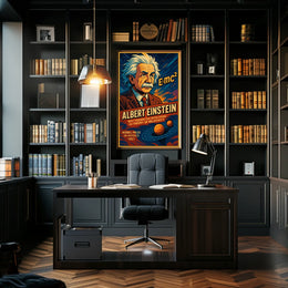 Albert Einstein Vintage Nobel Prize 1921 Portrait Relativity Science Wall Art Decor Poster