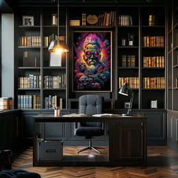 Futuristic Cyberpunk Rebellion Poster: Neon Adventure Art