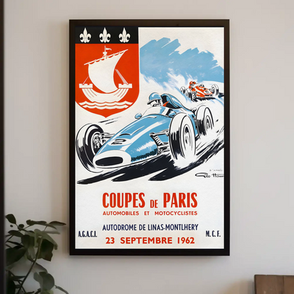 Coupes de Paris – 1962 Vintage Racing Poster