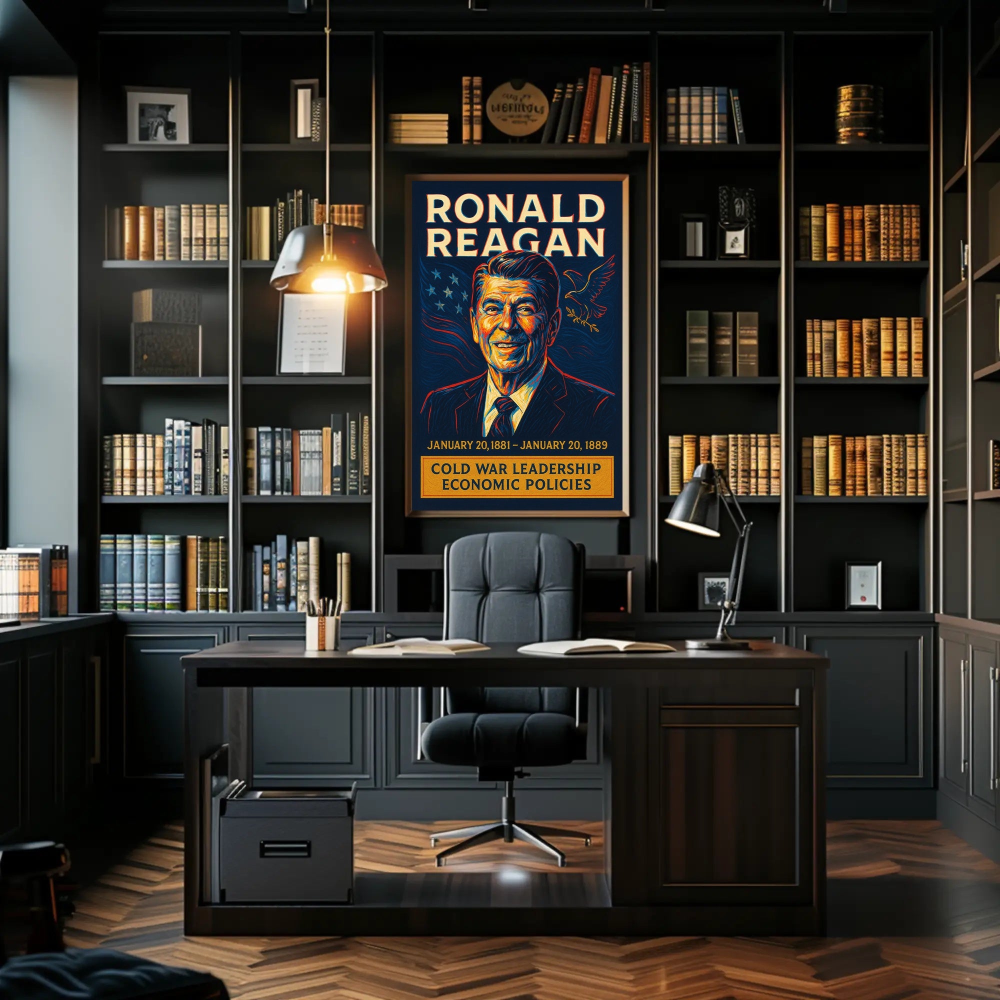 Ronald Reagan Cold War Leadership Poster