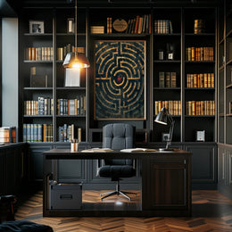 Intricate Surreal Maze Exploration Abstract or Artistic Poster PosterGoat