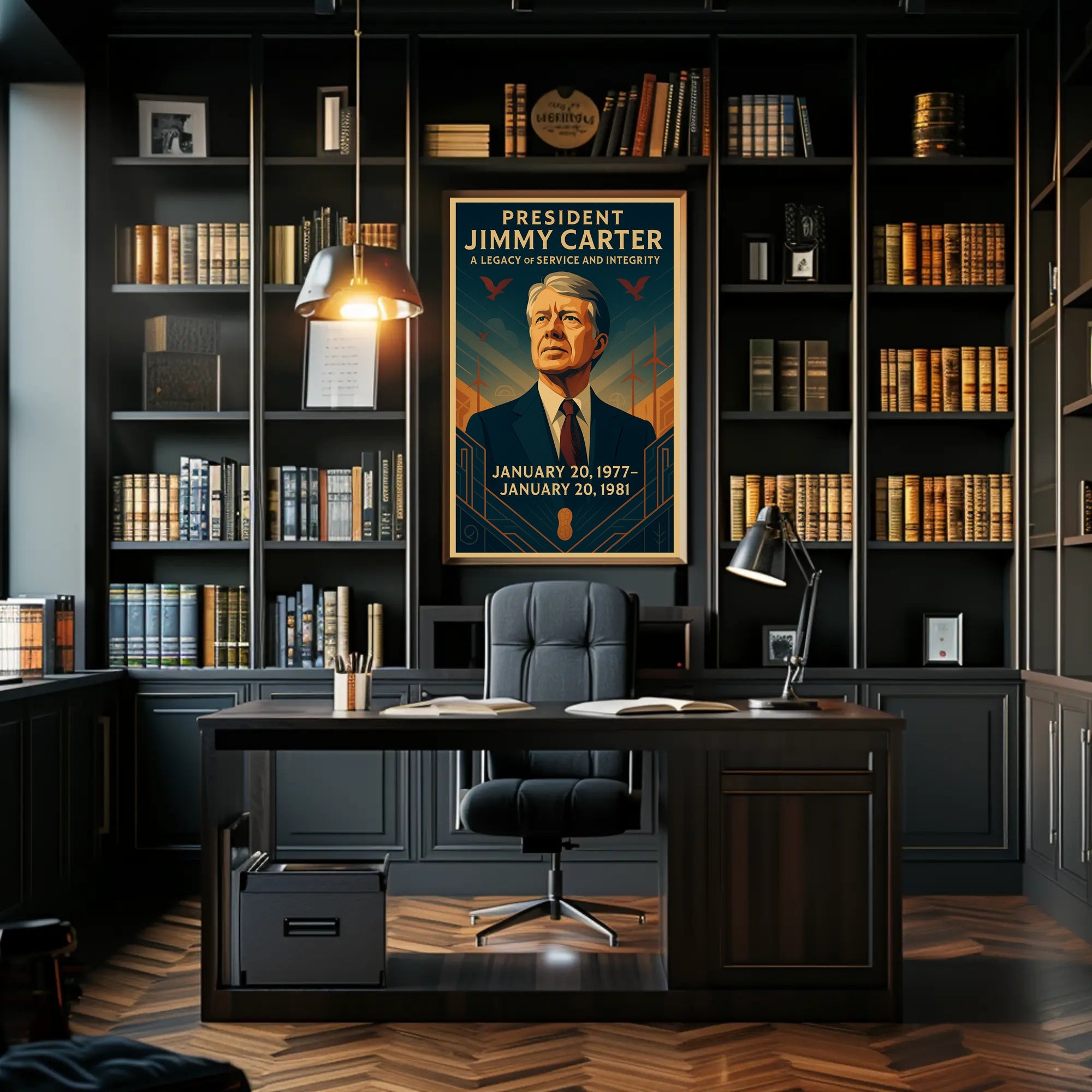 Jimmy Carter Legacy of Service Poster Wall Art PosterGoat
