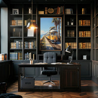 Coastal Train Journey Poster