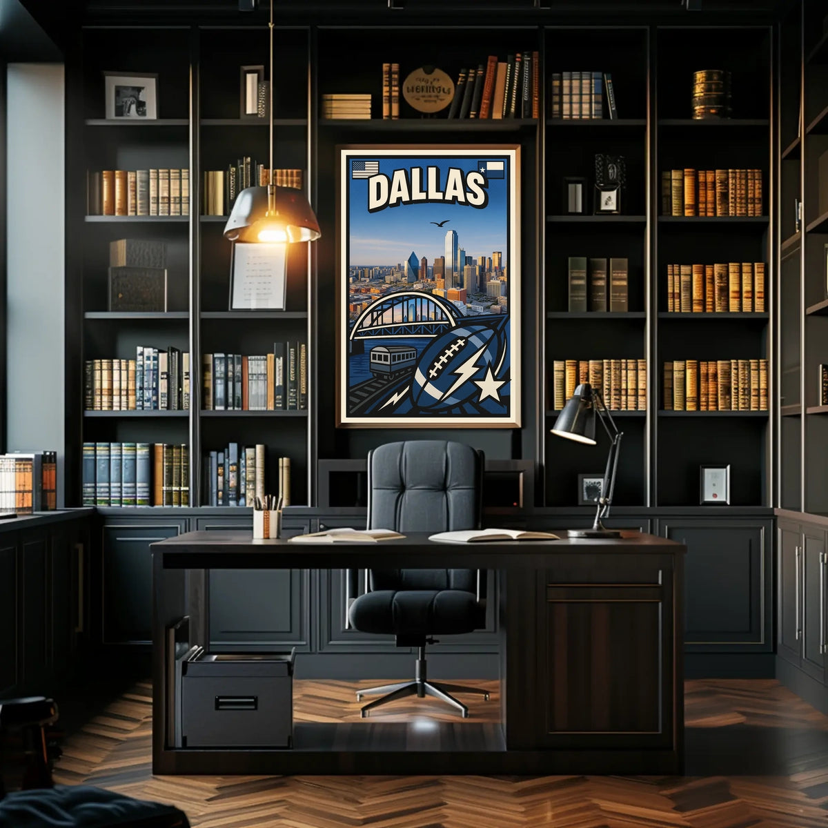 Dallas Skyline Celebration Poster