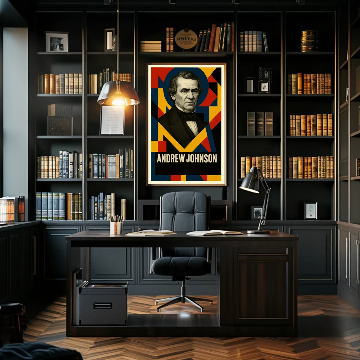 Andrew Johnson 17th President of the United States Abstract Pop Poster