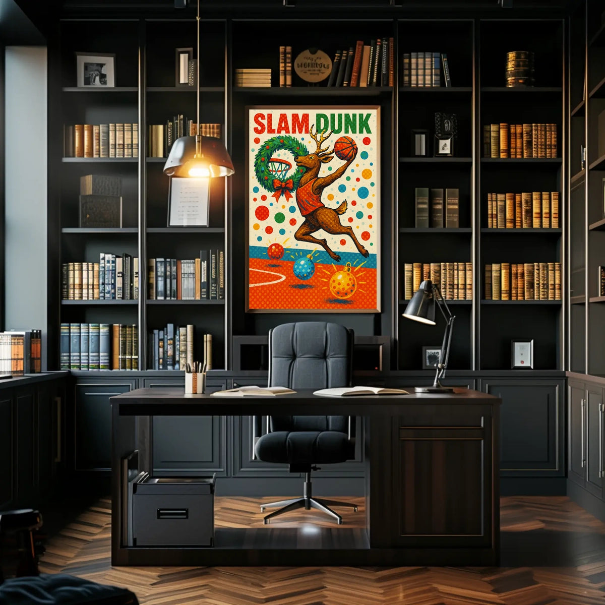 Slam Dunk Reindeer Poster