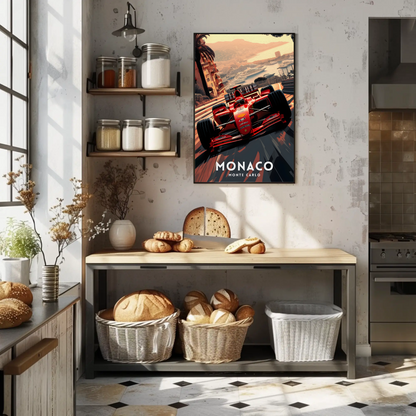 Monaco Monte Carlo F1 Race Car Grand Prix Travel Poster