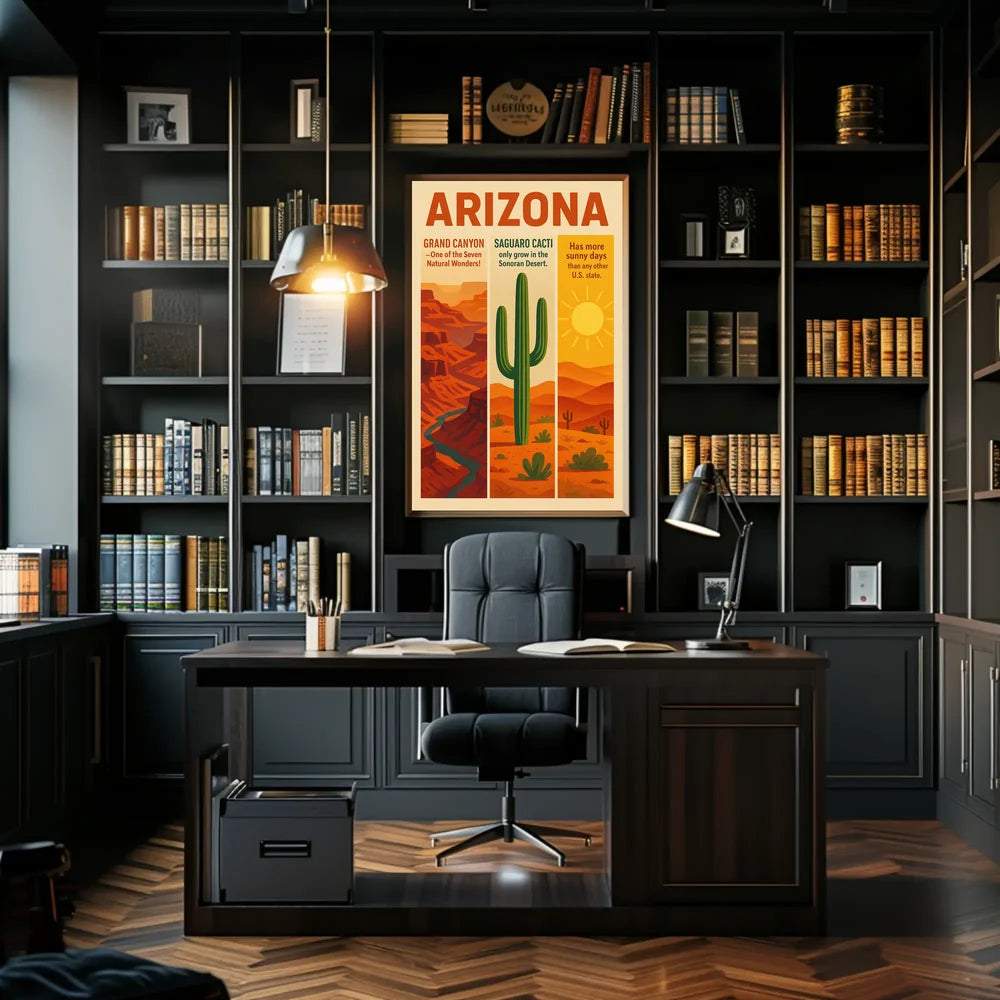Sonoran Desert Saguaro Cactus Travel Poster