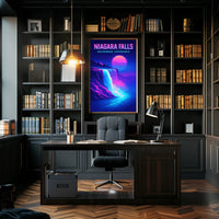 Niagara Falls Vaporwave Experience Poster PosterGoat
