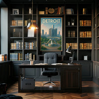 Detroit Skyline Poster
