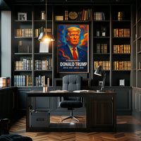 Trump Visionary Leadership Patriotism Historic Icon Cinematic Digital Painting Poster