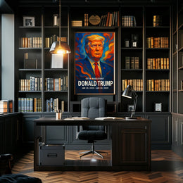 Trump Visionary Leadership Patriotism Historic Icon Cinematic Digital Painting Poster