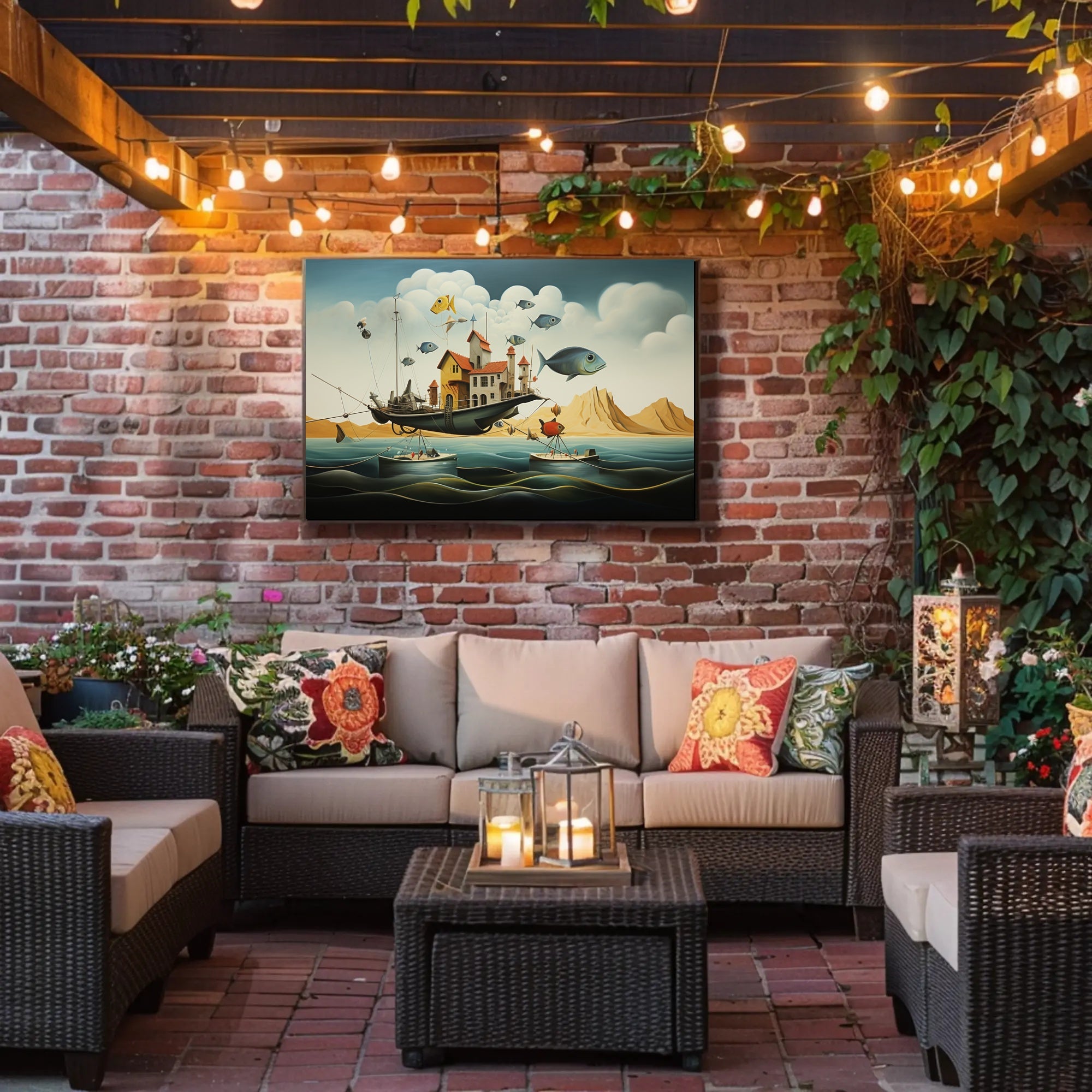 Fantastical Airborne Ship Fantasy Poster