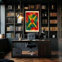 Vibrant Abstract Starburst Poster