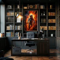 Astronaut In Flames Poster PosterGoat