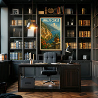 Amalfi Coast Poster Wall Art For Coastal Home Decor