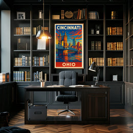 Cincinnati Skyline Art Poster