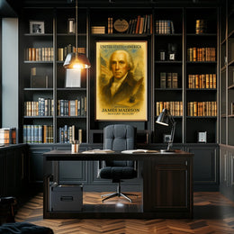 James Madison 4th President of the United States Vintage Watercolor Poster
