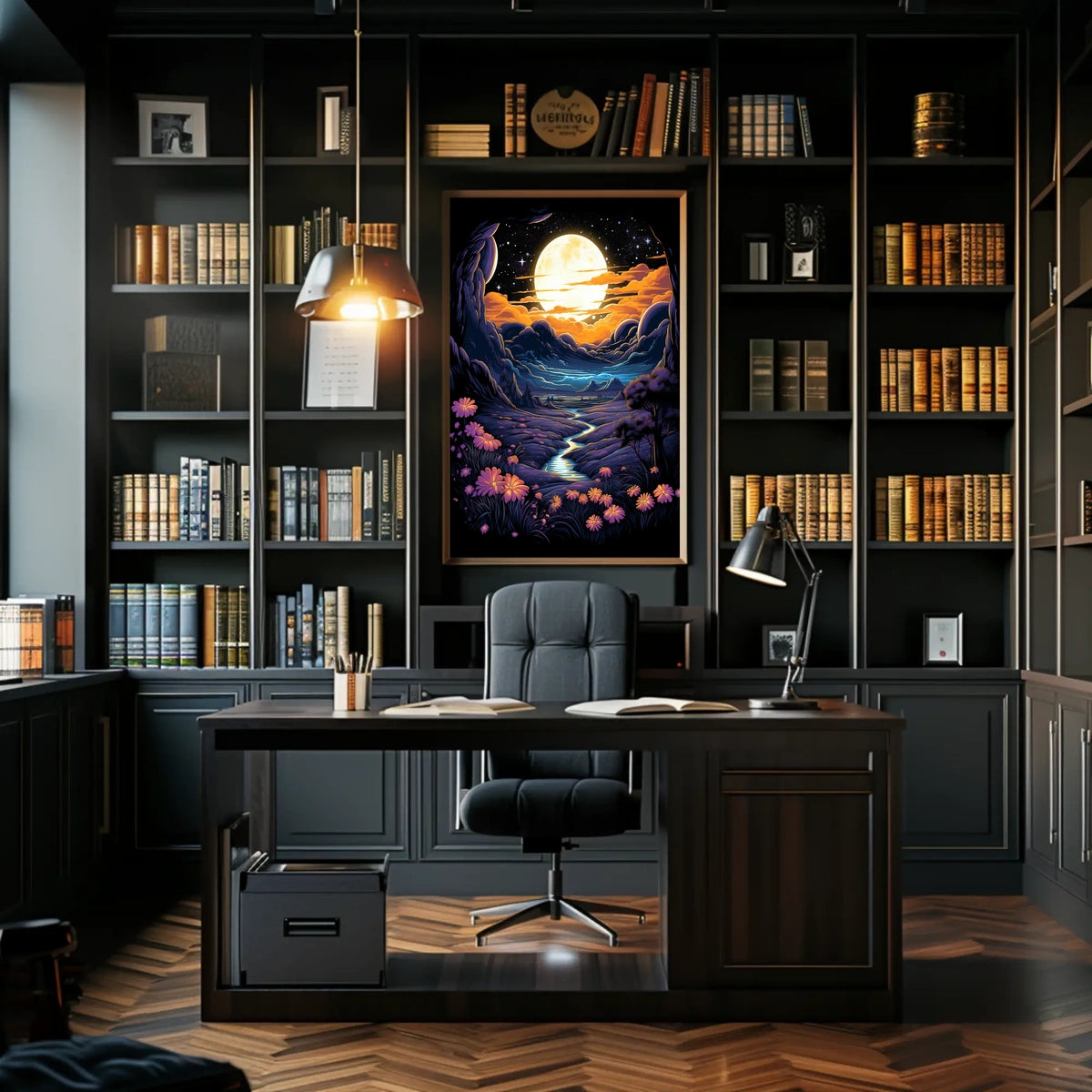 Enchanted Moonlit Landscape Poster