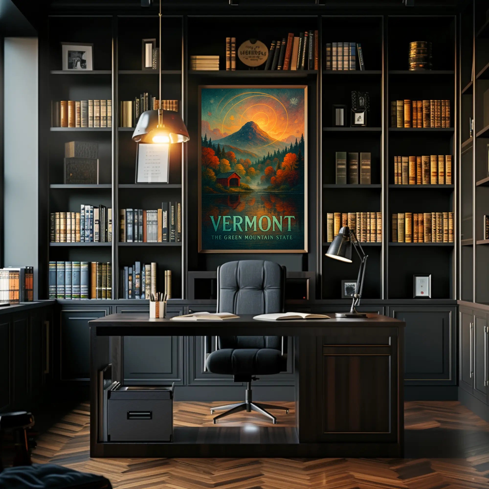 Majestic Autumn Mountain: Artistic Poster