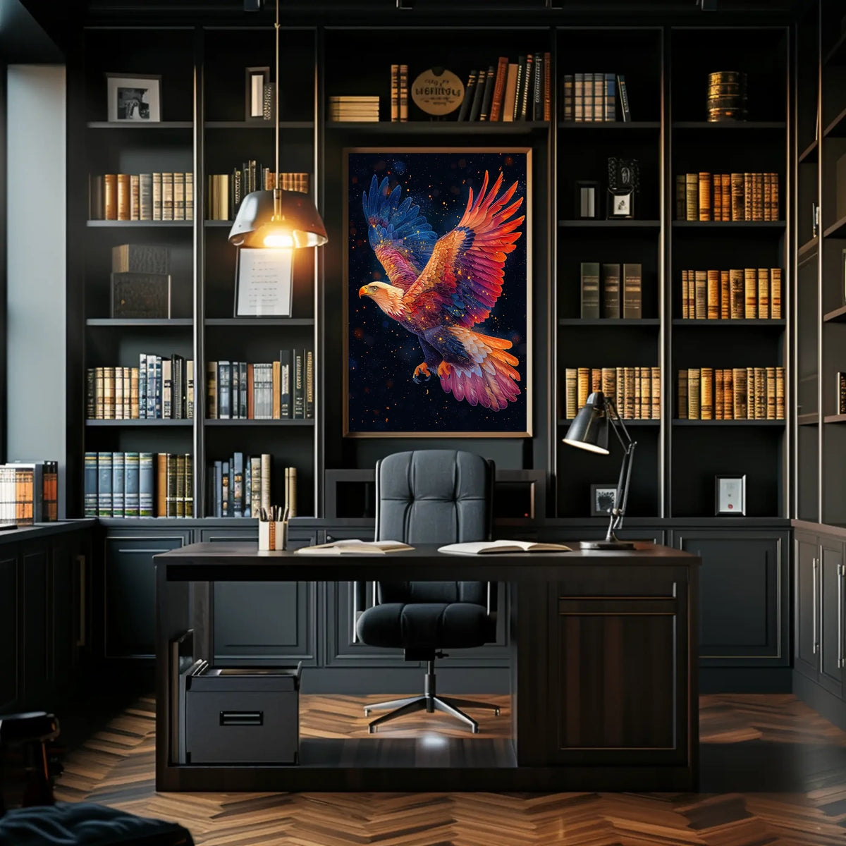 Majestic Cosmic Eagle Surreal Art Poster Print